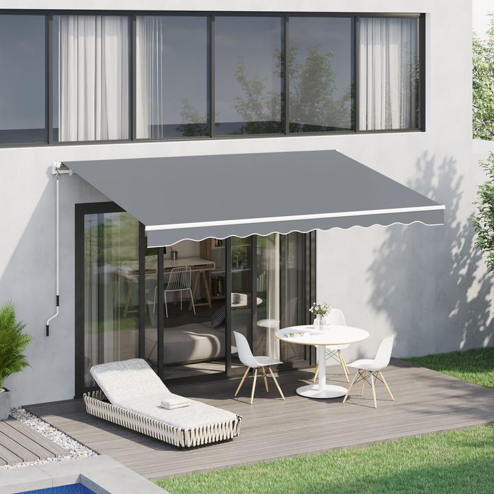 Actual product image Outsunny Hinged awning with hand crank (2.45 m)
