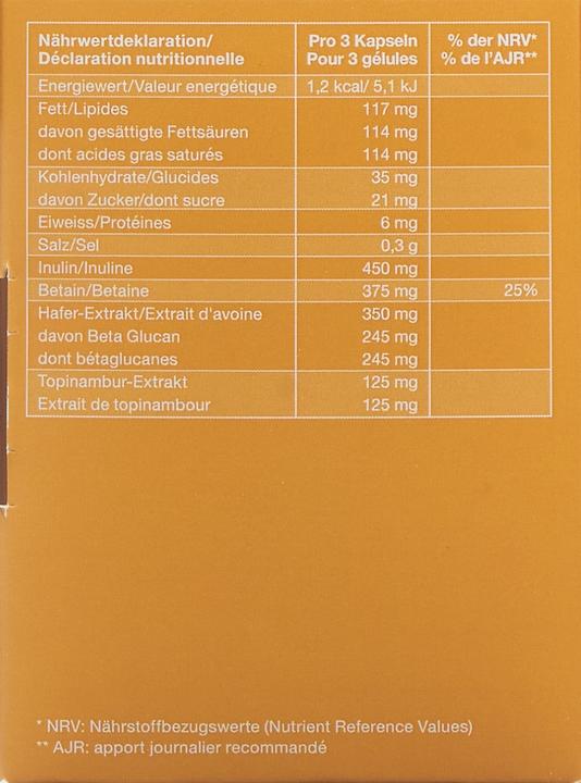 Valori nutrizionali e ingredienti Epigenosan Prebiotici Epiprevital (90 Pezzo/i, Pillole, 90 g)