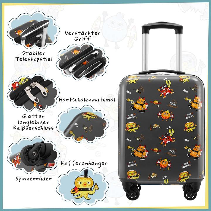 Immagine prodotto Coolife Kinderkoffer-Set mit Rucksack (Bagaglio a mano (fino a 50 litri))