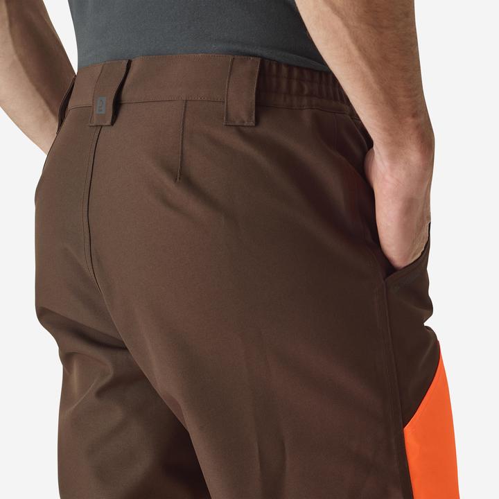 Image du produit Solognac Pantalon de pluie de chasse Renfort 500 orange/marron (L)