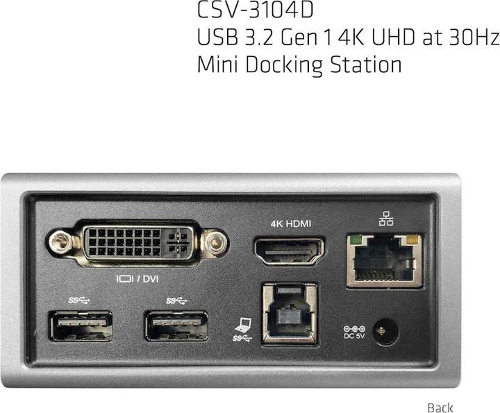 Produktbild Club 3D CLUB3D SenseVision USB 3.0 4K UHD Mini Docking Station (USB-C, 4 Ports)