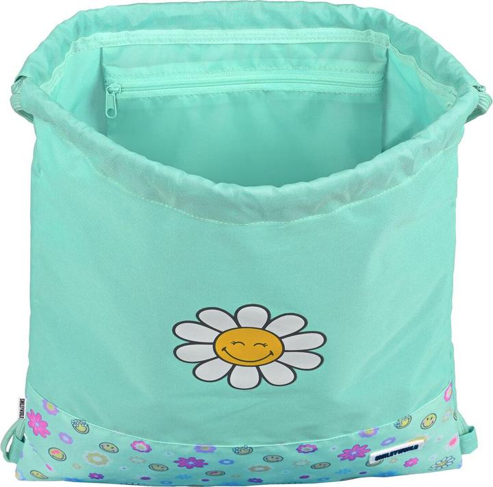 Produktbild Smiley Rucksacktasche mit Bändern Summer fun türkis (35 x 40 x 1 cm)