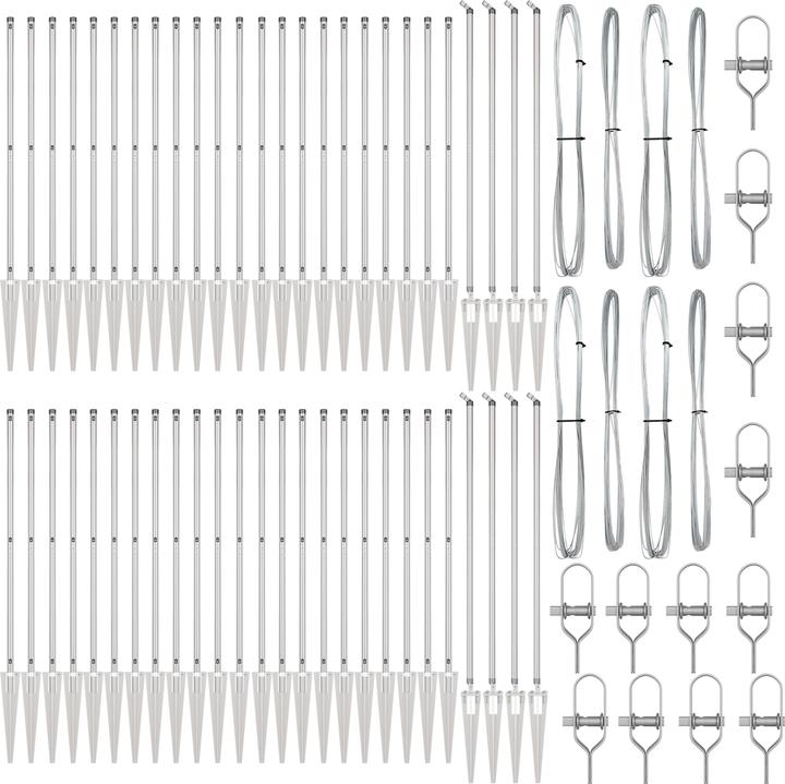 Image du produit VidaXL Piquets de clôture avec pointe 52 pièces Ø32 mm 140 cm acier galvanisé