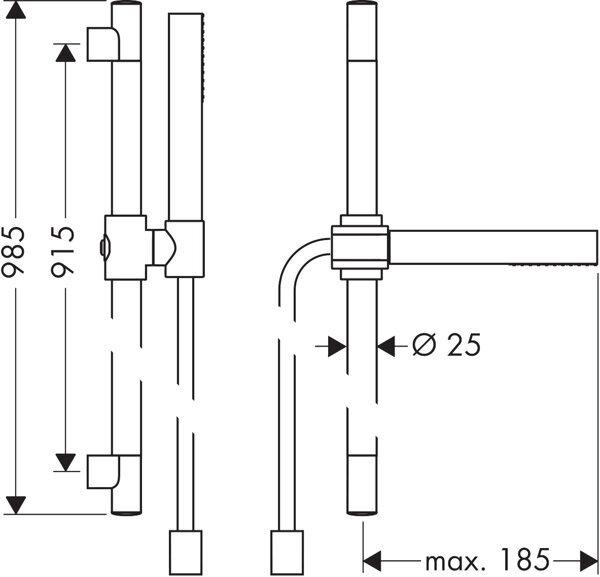 Image du produit Axor Starck set de douche 0,90m, avec douchette à main 1 jet (8 l/min)