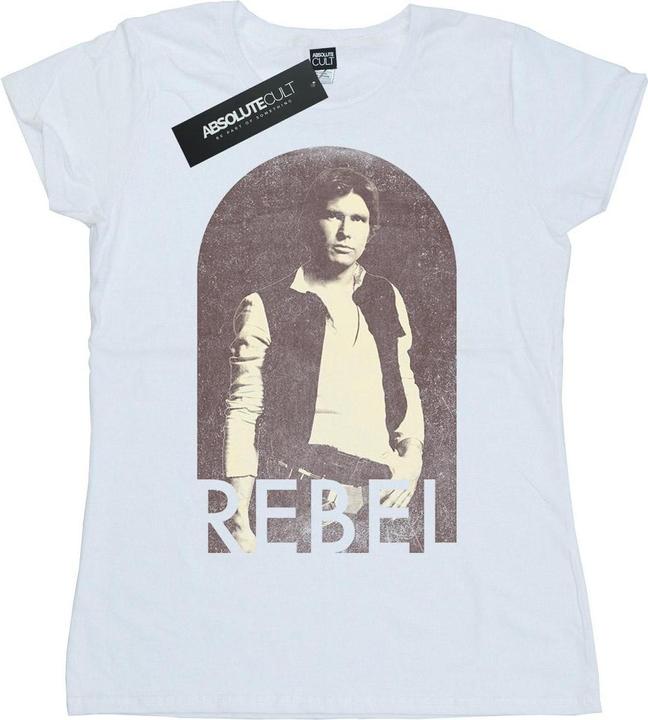 Actual product image Star Wars Womens/Ladies Han Solo Rebel Cotton T-Shirt (S)