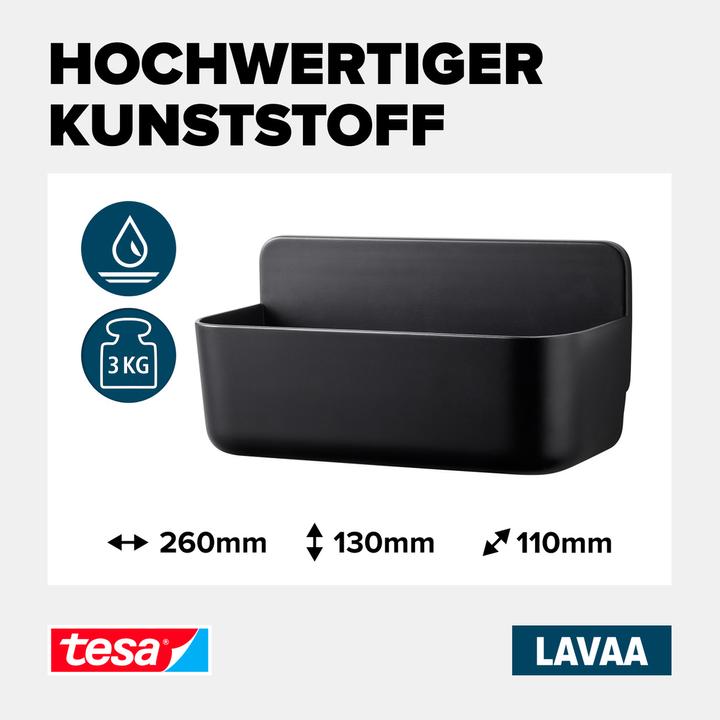Actual product image tesa LAVAA shower basket, medium incl. adhesive solution without drilling