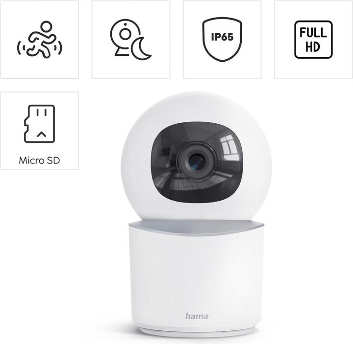 Image du produit Hama Caméra de surveillance intelligente, WLAN, intérieur, enregistrement, orientable, Full-HD (1920 x 1080 Pixels)