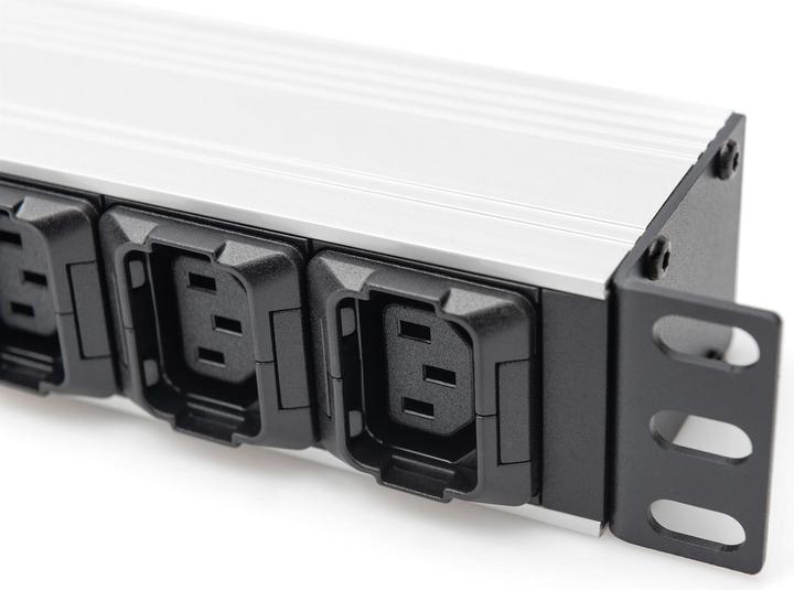 Produktbild Digitus Steckdosenleiste mit Aluminiumprofil, 10-fach, 2 m Zuleitung, IEC C20 Stecker