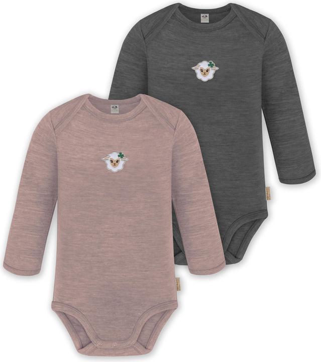 Normani 2er Pack Baby Merino Body Langarm „Auckland" - 9373