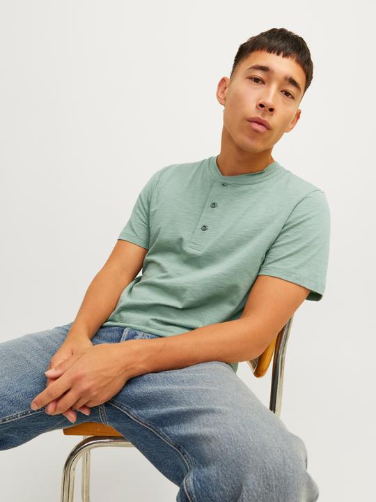 Produktbild Jack & Jones Einfarbig Grandad Kragen T-shirt T-shirt (S)