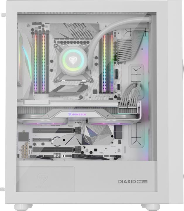 Image du produit Genesis Obudowa Diaxid 605 ARGB biała (NPC-2173) (mATX, ATX, Mini-ATX)