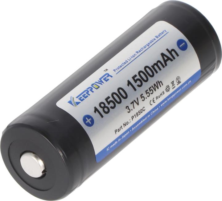 Image du produit Keeppower Batterie protégée 18500 (1 pcs, 18500, 1500 mAh)