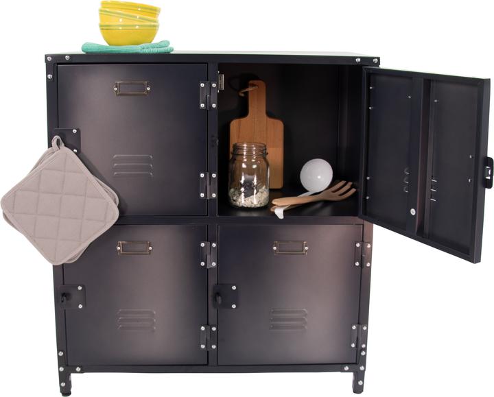 Image du produit Vieille armoire en métal avec 4 portes verrouillables (75 cm, 82.50 cm)