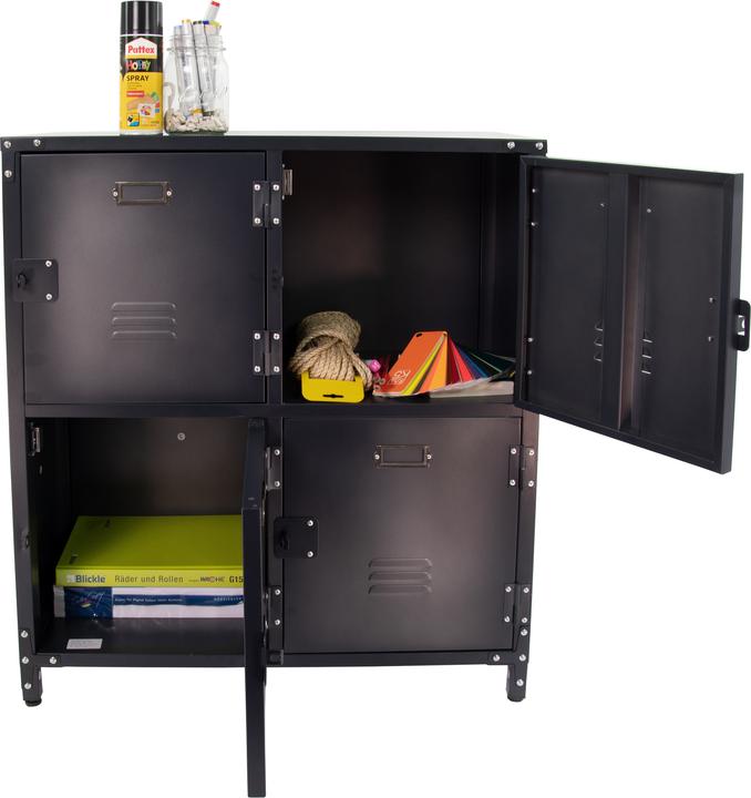 Image du produit Vieille armoire en métal avec 4 portes verrouillables (75 cm, 82.50 cm)