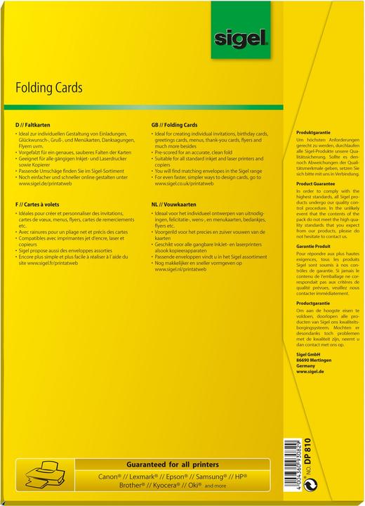 Actual product image Sigel Folded cards (A4, 185 g/m², 50 x)