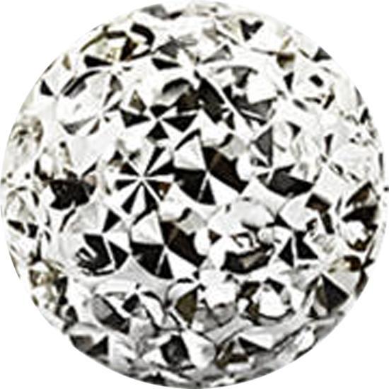 Star Piercing Micro Kristall Kugel silber Epoxy Schutzschicht (Chirurgenstahl 316L, ohne Messing)