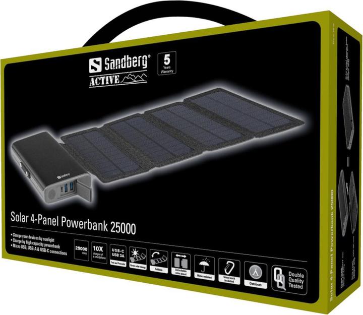 Produktbild Sandberg Solar 4-Panel (25000 mAh, 18 W, 92.50 Wh)
