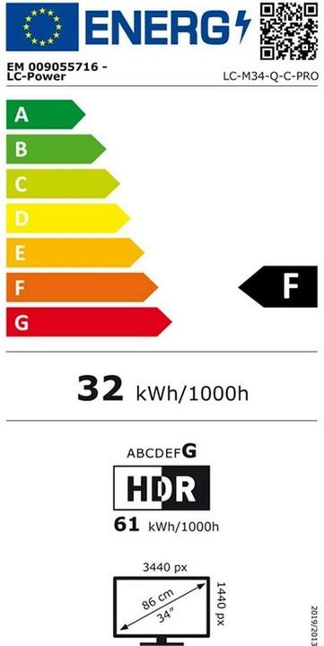 Energie-Label LC-Power LC-M34-Q-C-PRO (3440 x 1440 Pixel, 34")