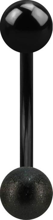 Produktbild Star Piercing Micro Banane schwarz mit Kugel gesprenkelt (Chirurgenstahl 316L, ohne Messing)