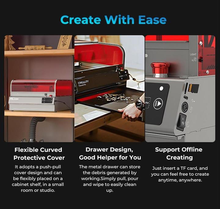 Actual product image Creality Lasergravierer Falcon Pro S 40 W, Drucktechnik: Laser