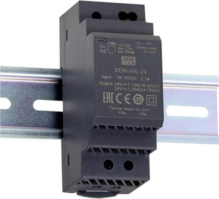 Produktbild MeanWell Hutschienen DC/DC Wandler (DIN Rail) 5 V/DC 6 A 30 W 1 x