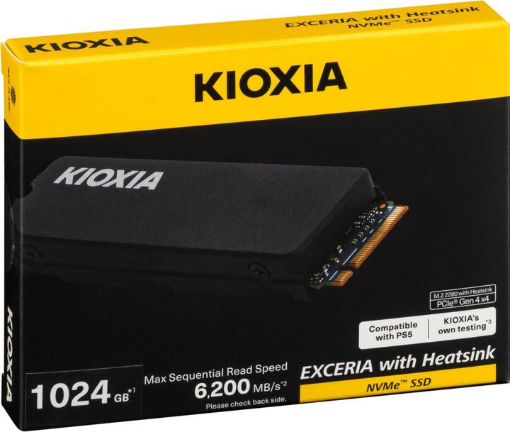 Actual product image Kioxia EXCERIA HeatSink NVMe 1TB M.2 2280 PCIe Gen4x4 (1024 GB, M.2 2280)