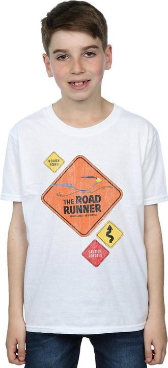 Actual product image Looney Tunes Boys Road Runner Road Sign T-Shirt (140, 146)