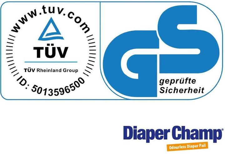 Energie-Label Diaper Champ Windeleimer Large 80 l Silber/Weiss