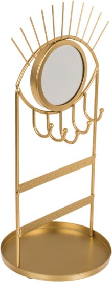 Out of the blue Goldfarbener Schmuckhalter aus Metall mit Spiegel mit Auge