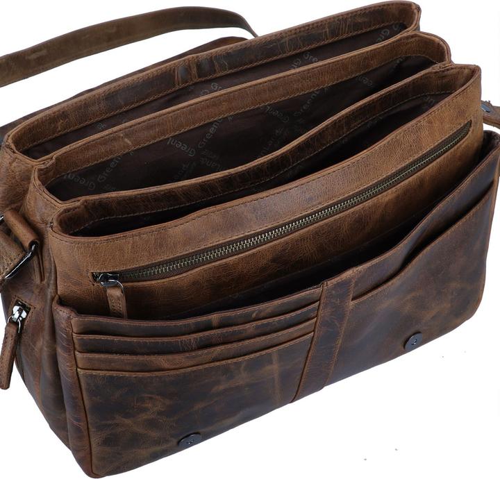 Image du produit Greenland Nature Sac à bandoulière Montana en cuir 34 cm