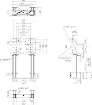 Image du produit SmartMetals Ascenseur mural montage au sol /120kg (Mur, 86", 120 kg)