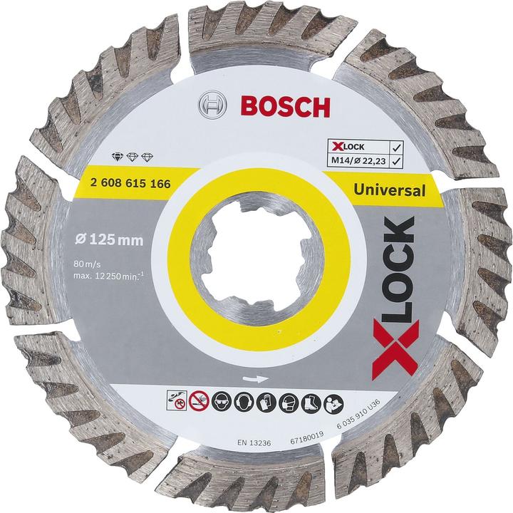 Produktbild Bosch Professional Zubehör PRO Multi Material X-Lock Diamanttrennscheibe, 125 x 22,23 mm, 22,23 mm