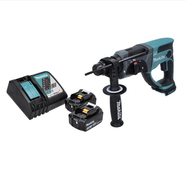 Actual product image Makita DHR 202 RF Battery combi hammer 18 V 2.0 J SDS Plus + 2x battery 3.0 Ah + charger (Rechargeable battery operated)