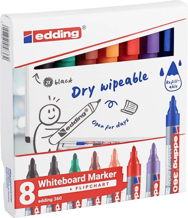 Produktbild Edding 360 Whiteboardmarker (8 Farben, 3 mm, 8 x)