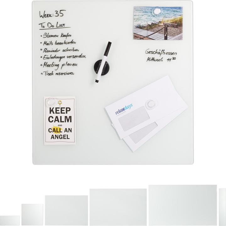 Actual product image Relaxdays Magnetic Dry Erase Board (50 x 0.4 x 50 cm)