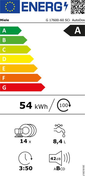 Energy Label Miele G 17600-60 SCi AutoDos