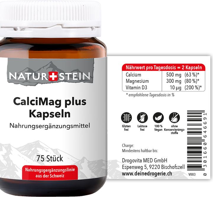 Nährwerte und Zutaten Naturstein Calci/Mag plus (75 Stück, Kapseln, 179 g)