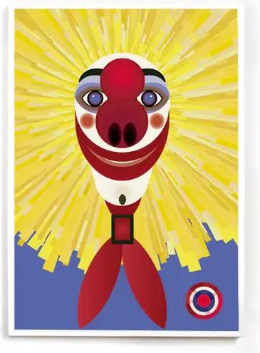 Produktbild S.wert Design Postkarte Basel Fasnacht Waggis (1 Stk.)