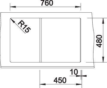 Productafbeelding Blanco Zia 45 S (Ingebouwde gootsteen, 78 cm, 50 cm)