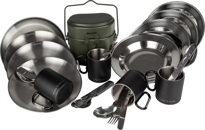 Image du produit Black Snake Ensemble d'ustensiles de cuisine avec assiette, couverts et tasse