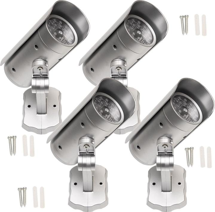 Produktbild Casativo 4er-Set Überwachungskamera Attrappe, Bewegungssensor & rotem Blinklicht, Batteriebetrieb