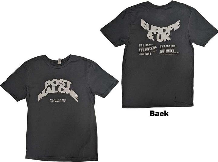 Post Malone Curved Logo 2023 Tour Dates Back Print (M)