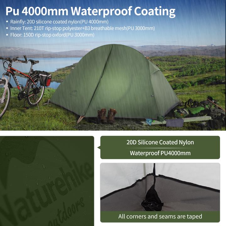 Produktbild Naturehike Cycling Ultralight 1PersonenZelt (Kuppelzelt, 1.70 kg, 1 Person)