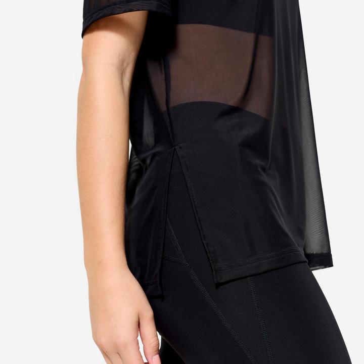 Actual product image Domyos T-Shirt Damen Netz locker - schwarz (XS)