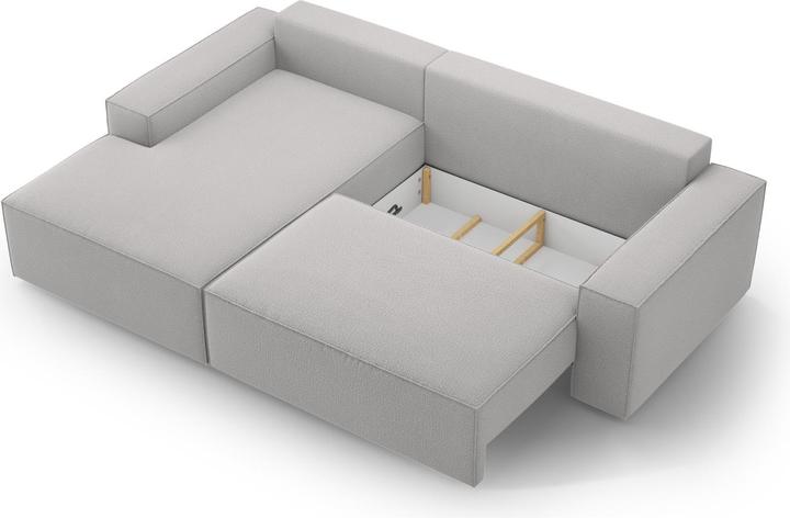 Image du produit Micadoni Canapé D'Angle Gauche Convertible Avec Coffre De Rangement, "Jodie", 3 Places, 246x151x86 Fabriqué e (Canapé d'angle)