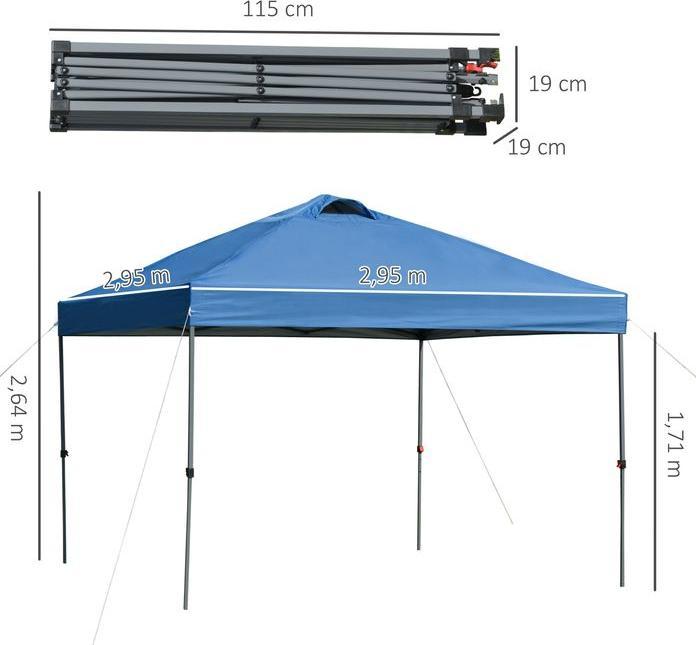 Produktbild Swisshandel24 Faltpavillon ca. 3x3m, wasserdicht, Blau (11500 cm, 295 cm)