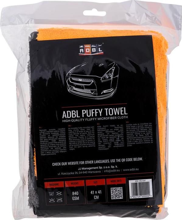 ADBL Puffy Towel Microfibre for cleaning and polishing 41x41 cm universal