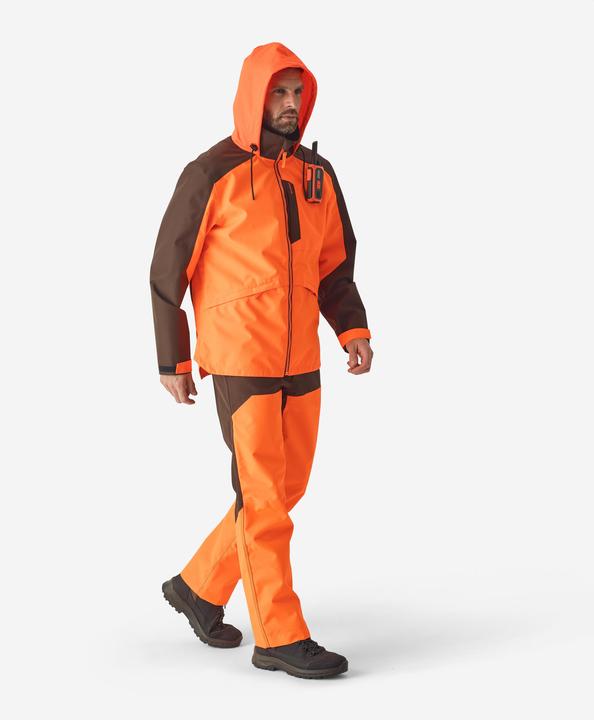 Image du produit Solognac Pantalon de pluie de chasse Renfort 500 orange/marron (L)