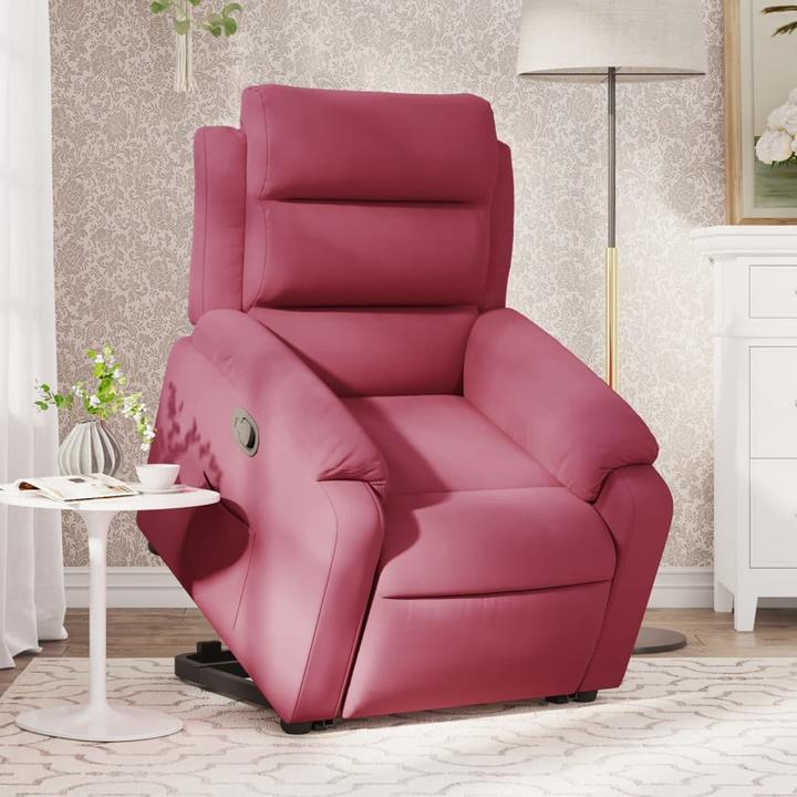 Produktbild VidaXL Relaxsessel Aufstehhilfe Sessel Fernsehsessel Liegesessel Weinrot Samt
