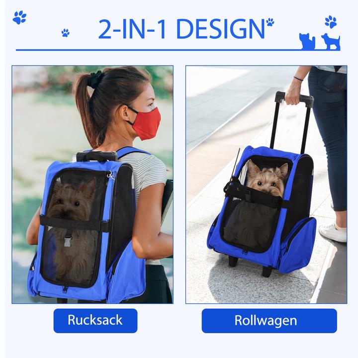 Image du produit PawHut Sac pour chien 2 en 1 utilisable comme trolley ou sac à dos (Chien, Respirant)